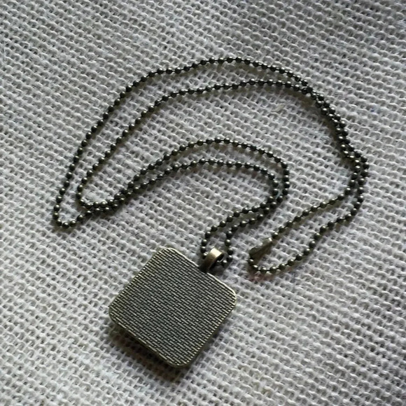 Paris France Eiffel Tower Vintage Photo Square Antiqued Brass Glass 27" Long Nec - Picture 2 of 3